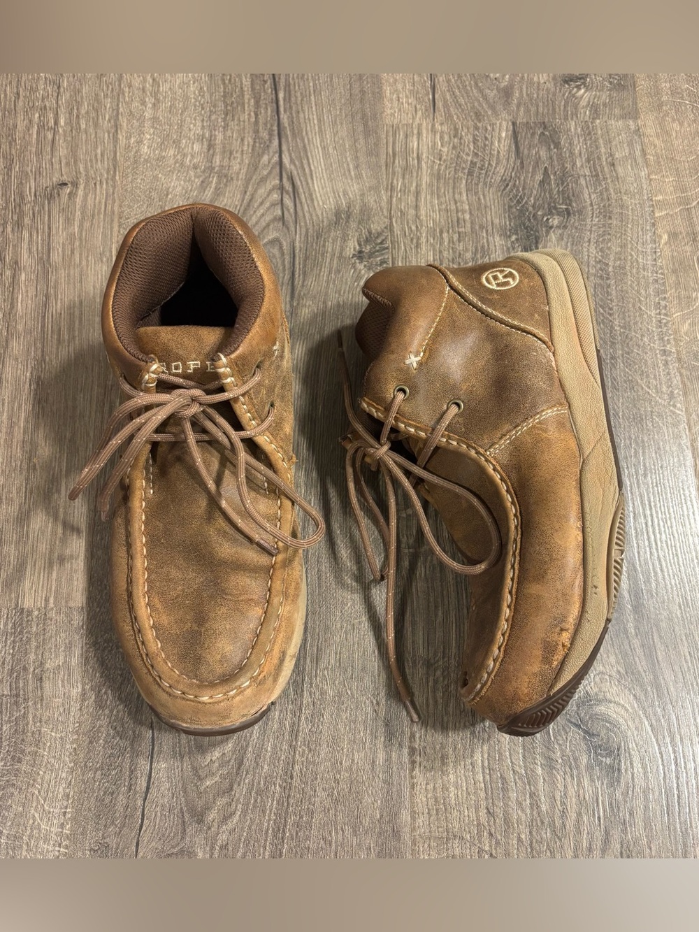 Roper Men's Clearcut Round Toe Chukka Boots Brown Leather size 9